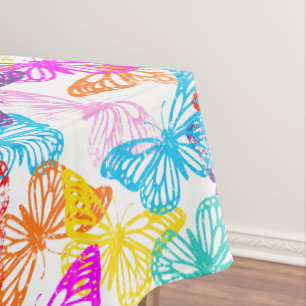 Multicolored Butterflies Pattern Tablecloth