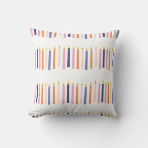 Multicolored Candle Rows Cushion