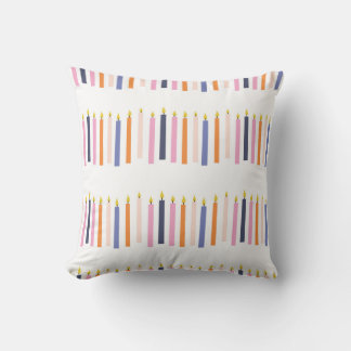 Multicolored Candle Rows Cushion