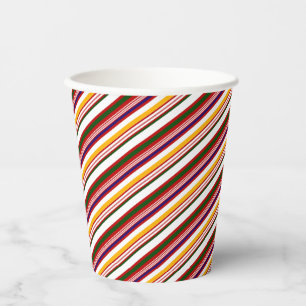 Multicolored Candy Cane Stripes Christmas Paper Cups