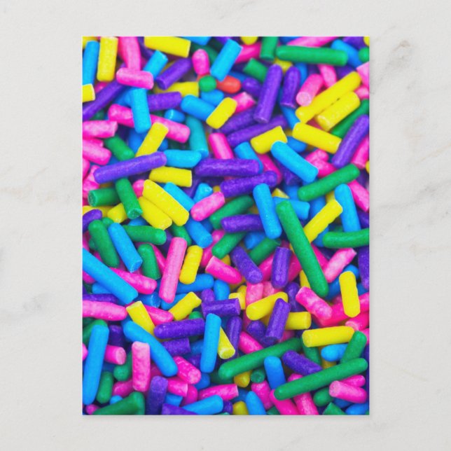 Multicolored Candy Sprinkles Postcard (Front)