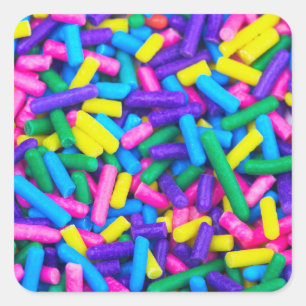 Multicolored Candy Sprinkles Square Sticker