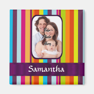 Multicolored candy stripe magnet