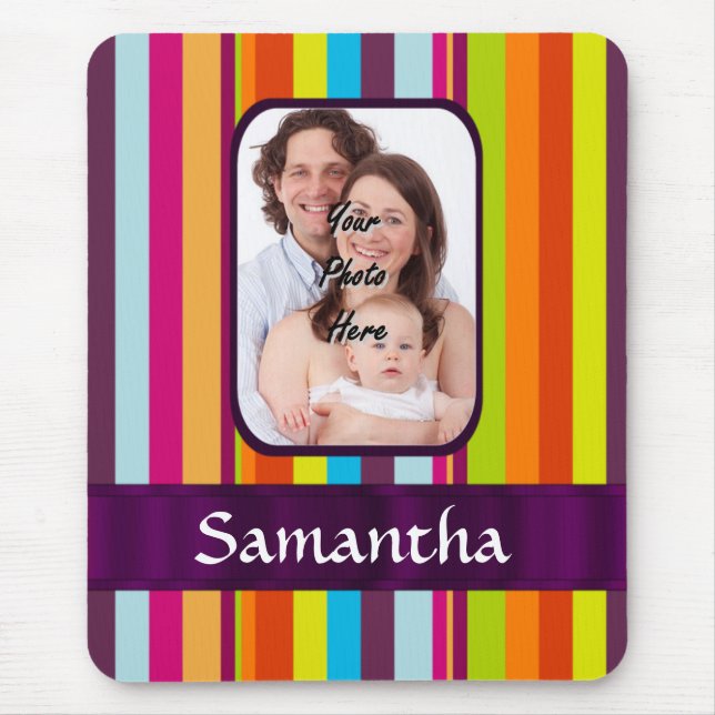 Multicolored candy stripe mouse mat (Front)
