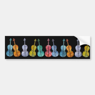 Multicolored Cellos Bumper Sticker