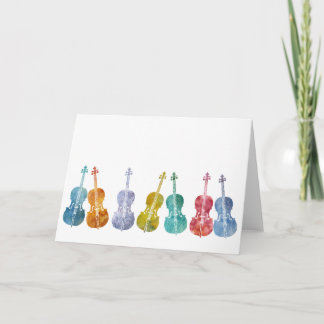 Multicolored Cellos Card