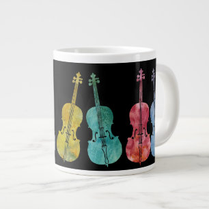 Multicolored Cellos Large Coffee Mug