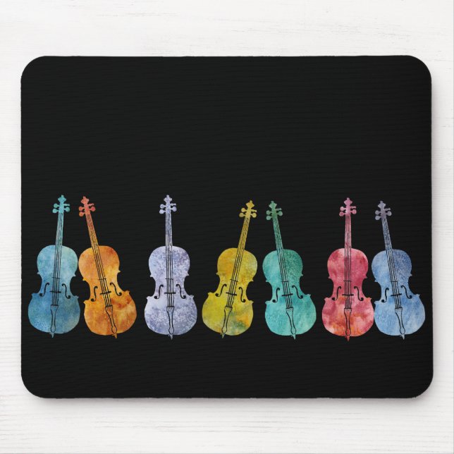 Multicolored Cellos Mouse Mat (Front)