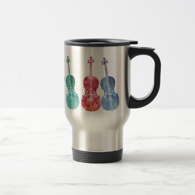 Multicolored Cellos Travel Mug (Right)
