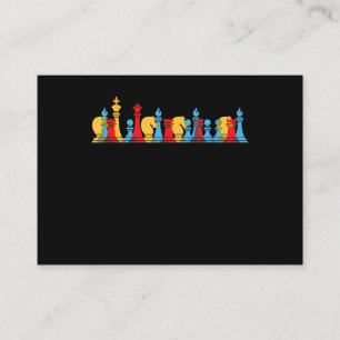 Multicolored Chess Pieces Thinking Smart Gift Enclosure Card
