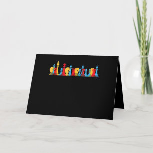 Multicolored Chess Pieces Thinking Smart Gift Holiday Card