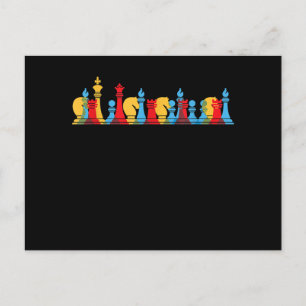 Multicolored Chess Pieces Thinking Smart Gift Postcard