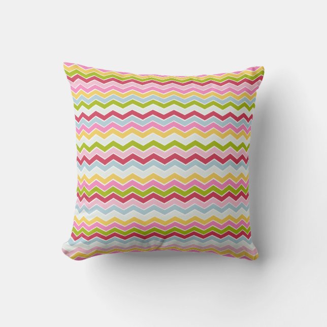Multicolored chevron zigzag cushion (Front)