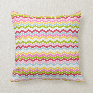 Multicolored chevron zigzag cushion