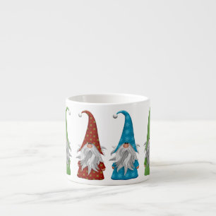 Multicolored Christmas Gnomes Espresso Cup