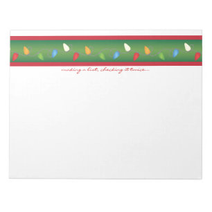Multicolored Christmas Lights Holiday Notepad