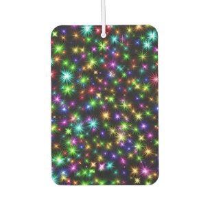 Multicolored Christmas Star Rays Pattern Car Air Freshener