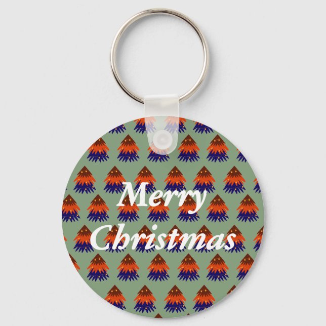Multicolored Christmas Tree - Keychain (Front)
