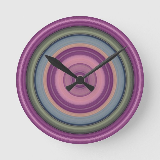 Multicolored Circle Pattern Round Clock (Front)