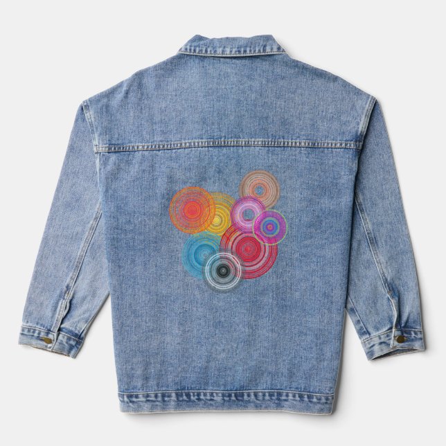 Multicolored circles denim jacket (Back)