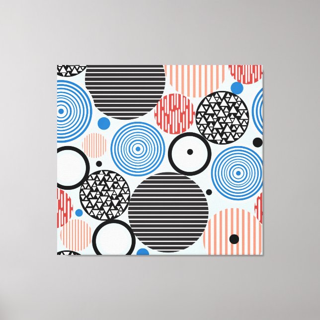 Multicolored circles, graphic pattern design. canvas print (Front)