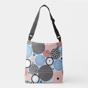 Multicolored circles, graphic pattern design. crossbody bag