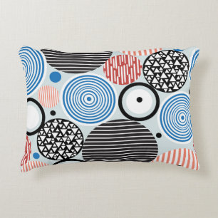 Multicolored circles, graphic pattern design. decorative cushion