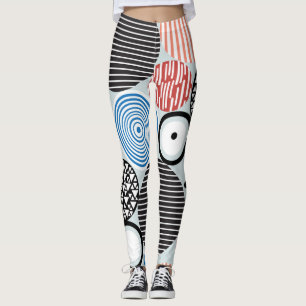 Multicolored circles, graphic pattern design. leggings