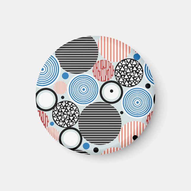 Multicolored circles, graphic pattern design. magnet (Front)