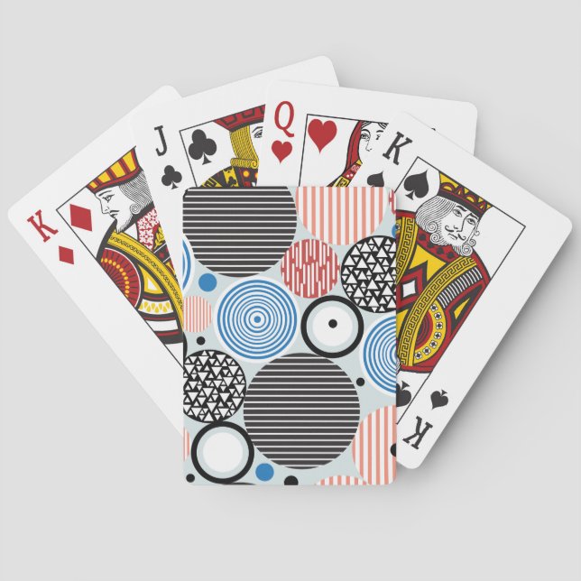 Multicolored circles, graphic pattern design. playing cards (Back)
