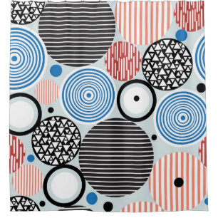 Multicolored circles, graphic pattern design. shower curtain