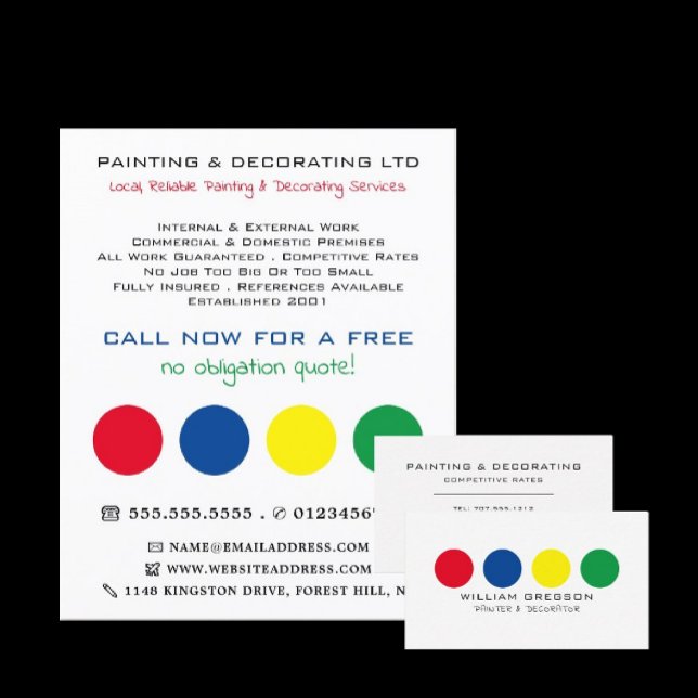 Multicolored Circles, Painter & Decorator Flyer (Creator Uploaded)