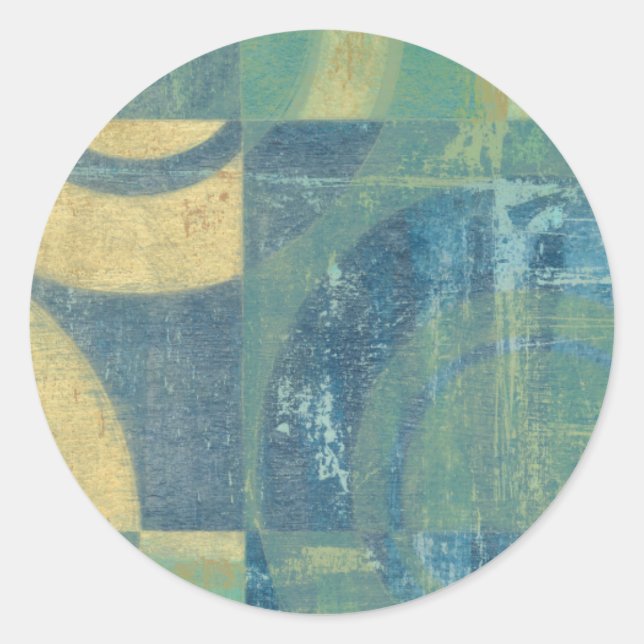 Multicolored Circles & Panels Classic Round Sticker (Front)