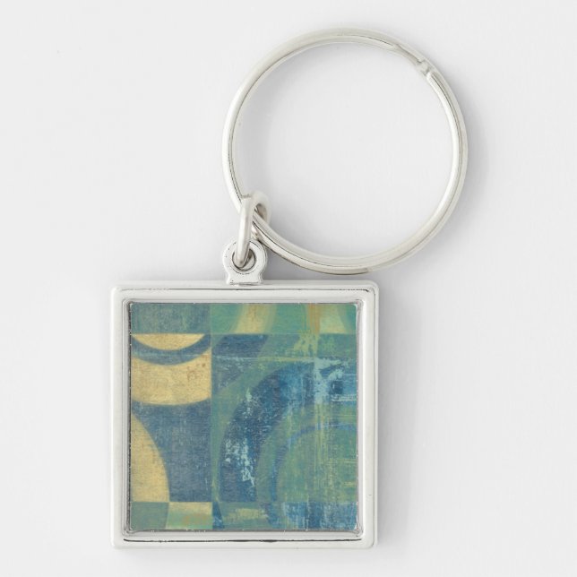 Multicolored Circles & Panels Key Ring (Front)