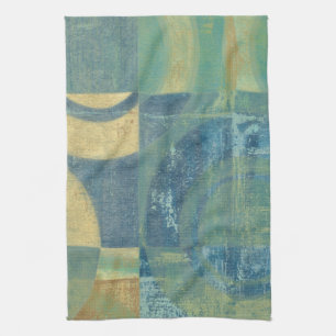 Multicolored Circles & Panels Tea Towel