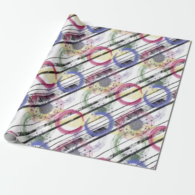 Multicolored circles wrapping paper (Unrolled)