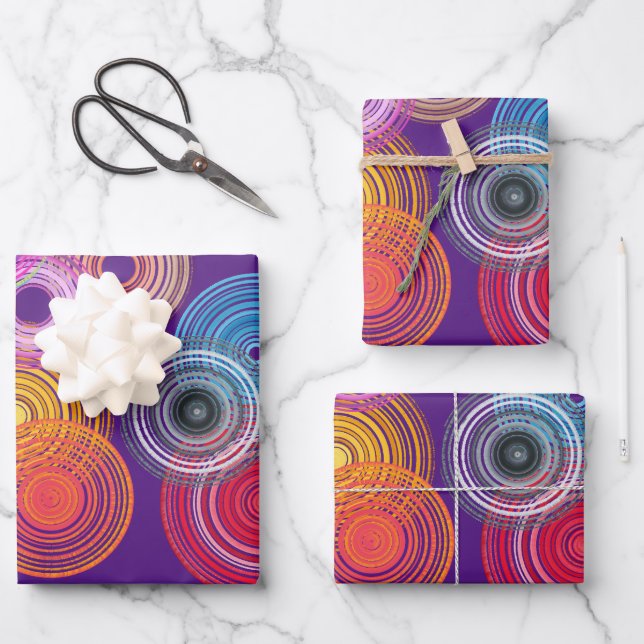 Multicolored circles wrapping paper sheet (Front)
