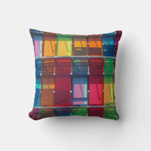 Multicolored commercial building detail cushion