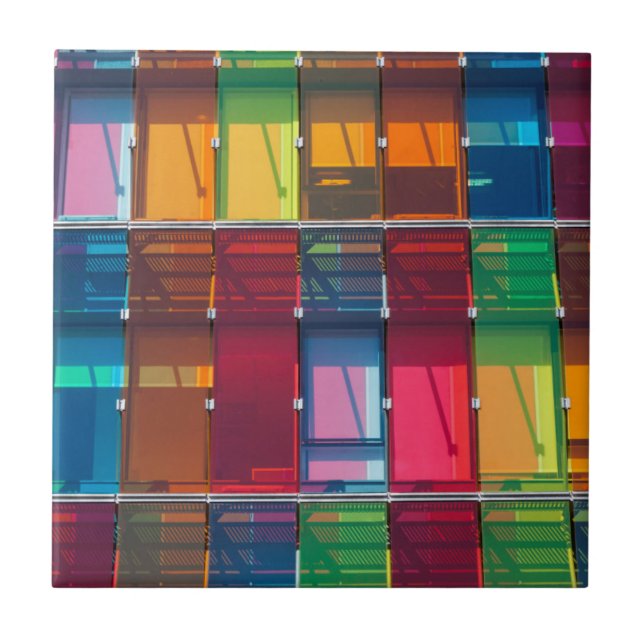 Multicolored commercial building detail tile (Front)