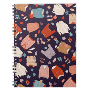 Multicolored, cosy sweaters, warm, autumn, winter. notebook