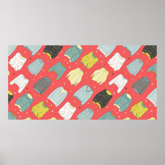 Multicolored, cosy sweaters, warm autumn winter Se Poster