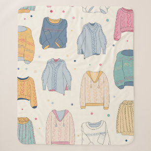 Multicolored, cosy sweaters, warm autumn winter Se Sherpa Blanket