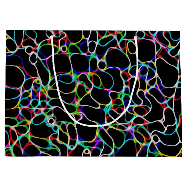 Multicolored Curvy Line Pattern Large Gift Bag (Front)