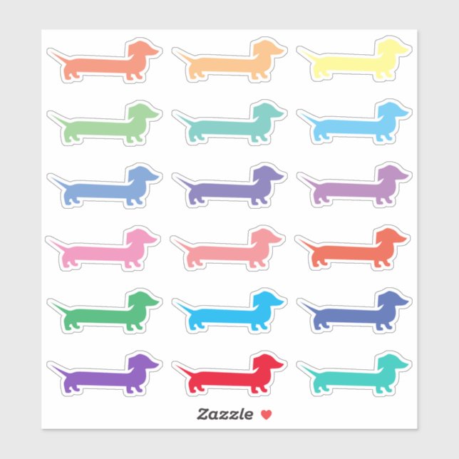 Multicolored Dachshunds. (Sheet)