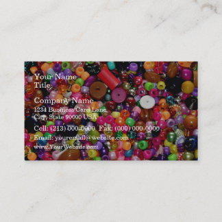 Multicolored decorative craft beads business card