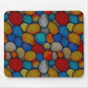 Multicolored decorative pebbles mouse mat