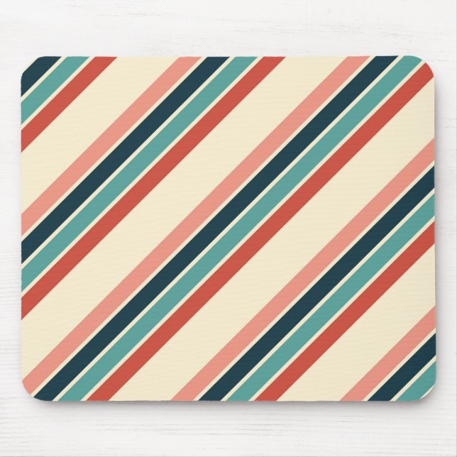 Multicolored diagonal stripes design mouse mat (Front)