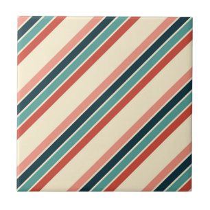 Multicolored diagonal stripes design tile