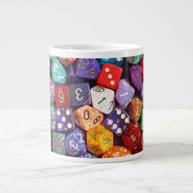 multicolored dice large coffee mug (Front)