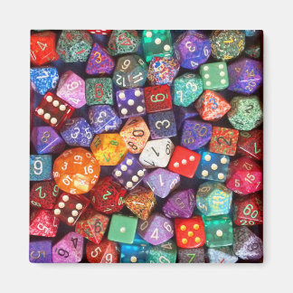 multicolored dice magnet